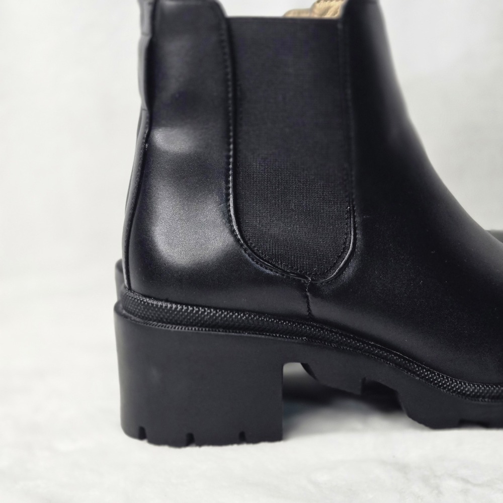 Steve Madden Amulet Black Lug Sole Chelsea Ankle Boots AMUL01S1 Womens 9.5M - Picture 9 of 10